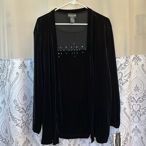 Notations women’s size 2XL twin set look of two pieces black,